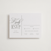 "Sidebar" - Letterpress RSVP Cards in Ash by Everett Paper Goods - Front