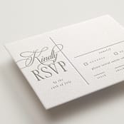 "Sidebar" - Letterpress RSVP Cards in Ash by Everett Paper Goods - Detail
