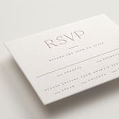 "Monroe" - Letterpress RSVP Cards in Classic Pink by Kristie Kern - Detail