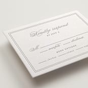 "Monogrammed eternity" - Letterpress RSVP Cards in Matte Silver by Creo Study - Detail