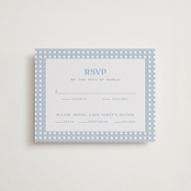 "delicate rattan" - Letterpress RSVP Cards in Sky Blue by Ellen Schlegelmilch - Front