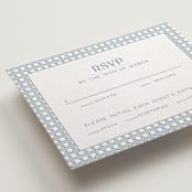 "delicate rattan" - Letterpress RSVP Cards in Sky Blue by Ellen Schlegelmilch - Detail