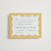 "Good Vibes" - Letterpress RSVP Cards in Seafoam by Claudia Orengo - Front