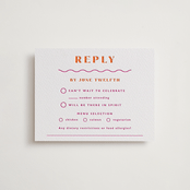 "Tanti Baci" - Letterpress RSVP Cards in Fuchsia by Olivia Raufman - Front
