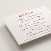 "Tanti Baci" - Letterpress RSVP Cards in Fuchsia by Olivia Raufman - Detail