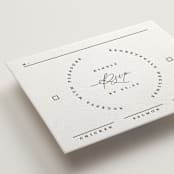 "Paradox" - Letterpress RSVP Cards in Soft Black by Gwen Bedat - Detail