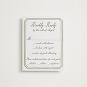 "Handwritten" - Letterpress RSVP Cards in Moss by Cass Loh - Front