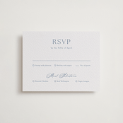 "Modern Air" - Letterpress RSVP Cards in Provincial Blue by Stacey Meacham - Front