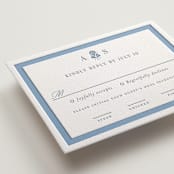 "Sweet Garden" - Letterpress RSVP Cards in Provincial Blue by Erin German - Detail