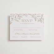 "Camellia.." - Letterpress RSVP Cards in Latte by Vera Lim - Front