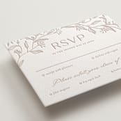 "Camellia.." - Letterpress RSVP Cards in Latte by Vera Lim - Detail
