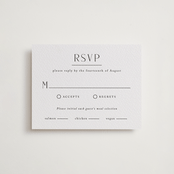 "Minimalist Monogram" - Letterpress RSVP Cards in Soft Black by Olivia Raufman - Front