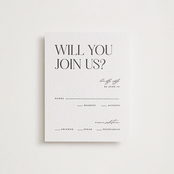 "Tallest" - Letterpress RSVP Cards in Soft Black by Pixel and Hank - Front