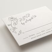 "Note" - Letterpress RSVP Cards in Gravel by Baumbirdy - Detail