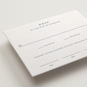 "Danbury" - Letterpress RSVP Cards in Sky Blue by Megan Davis - Detail