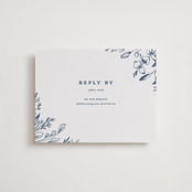 "Everlasting" - Letterpress RSVP Online Enclosure Cards in Indigo by Susan Moyal - Front