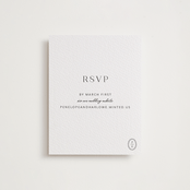 "Cosmopolitan" - Letterpress RSVP Online Enclosure Cards in Soft Black by Meagan Christensen - Front