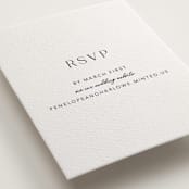 "Cosmopolitan" - Letterpress RSVP Online Enclosure Cards in Soft Black by Meagan Christensen - Detail