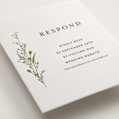 "Gathered" - Letterpress RSVP Online Enclosure Cards in Pistachio | Soft Black by Susan Moyal - Detail