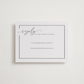 "Asymmetry" - Letterpress RSVP Online Enclosure Cards in Pewter by Nicole Walsh - Front