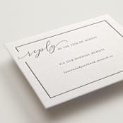 "Asymmetry" - Letterpress RSVP Online Enclosure Cards in Pewter by Nicole Walsh - Detail