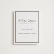 "Lowcountry" - Letterpress RSVP Online Enclosure Cards in Graphite by Megan Davis - Front