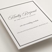 "Lowcountry" - Letterpress RSVP Online Enclosure Cards in Graphite by Megan Davis - Detail