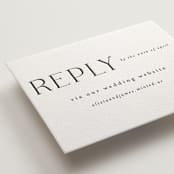 "Bold Names" - Letterpress RSVP Online Enclosure Cards in Soft Black by Vera Lim - Detail