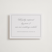 "Monogrammed eternity" - Letterpress RSVP Online Enclosure Cards in Matte Silver by Creo Study - Front