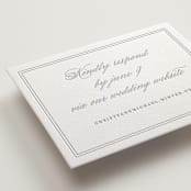 "Monogrammed eternity" - Letterpress RSVP Online Enclosure Cards in Matte Silver by Creo Study - Detail