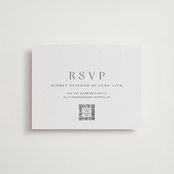 "Classy Type" - Letterpress RSVP Online Enclosure Cards in Soft Black by Hooray Creative - Front