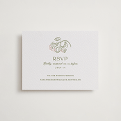 "Sketched Foliage" - Letterpress RSVP Online Enclosure Cards in Nude by Susan Zinader - Front
