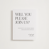 "Tallest" - Letterpress RSVP Online Enclosure Cards in Soft Black by Pixel and Hank - Front