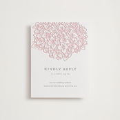 "Hydrangea Blooms" - Letterpress RSVP Online Enclosure Cards in Blush by Paula Pecevich - Front