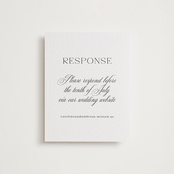 "Ambrose" - Letterpress RSVP Online Enclosure Cards in Soft Black by Olivia Raufman - Front