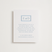 "ricciarelli" - Letterpress RSVP Online Enclosure Cards in Denim by chocomocacino - Front