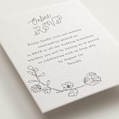 "Note" - Letterpress RSVP Online Enclosure Cards in Gravel by Baumbirdy - Detail
