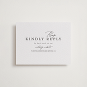 "modern classic" - Letterpress RSVP Online Enclosure Cards in Soft Black by Tamara Hilje - Front