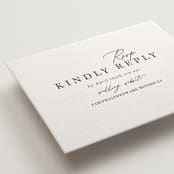 "modern classic" - Letterpress RSVP Online Enclosure Cards in Soft Black by Tamara Hilje - Detail