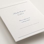 "Villa" - Letterpress RSVP Online Enclosure Cards in Provincial Blue by Blustery August - Detail