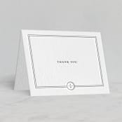 "Notable" - Letterpress Wedding Thank You Cards in Soft Black by Olivia Raufman - Front