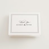 "First impression" - Letterpress Wedding Thank You Cards in Soft Black by Kimberly FitzSimons - Front