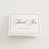 "Timeless" - Letterpress Wedding Thank You Cards in Soft Black by Jessica Williams - Front