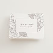 "Botanical Garden" - Letterpress Wedding Thank You Cards in Dove Grey | Blind Deboss by Kaydi Bishop - Front