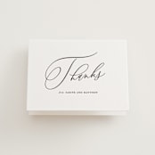 "Lovely Script" - Letterpress Wedding Thank You Cards in Soft Black by Lori Wemple - Front