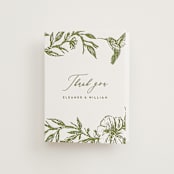 "Eden" - Letterpress Wedding Thank You Cards in Pistachio by Grae - Front