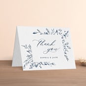 "Everlasting" - Letterpress Wedding Thank You Cards in Indigo by Susan Moyal - Front