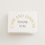 "Archway" - Letterpress Wedding Thank You Cards in Dandelion | Soft Black by Lori Wemple - Front