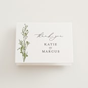 "Gathered" - Letterpress Wedding Thank You Cards in Pistachio | Soft Black by Susan Moyal - Front