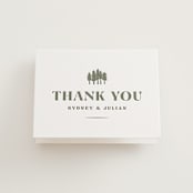 "Sequoia" - Letterpress Wedding Thank You Cards in Moss by Robert and Stella - Front